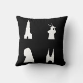 黒のデルフト シルエット クッション (裏面)