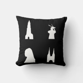 黒のデルフト シルエット クッション