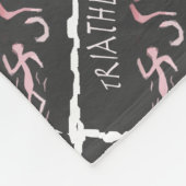 黒のトライアスロンの水泳のバイクの操業抽象芸術 フリースブランケット (角)