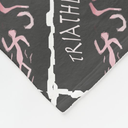 黒のトライアスロンの水泳のバイクの操業抽象芸術 フリースブランケット (角)