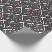 黒のトライアスロンの水泳のバイクの操業抽象芸術 ラッピングペーパー (角)