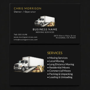 黒のトラック運送サービス プロフェッショナル 名刺