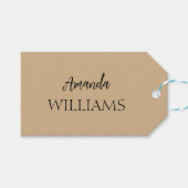 黒のトレンディーエレガント名(姓) |タン・ブラウン ギフトタグ (正面(横))