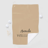 黒のトレンディーエレガント名（姓） |タン・ブラウン ゴルフタオル (インサイチュ)