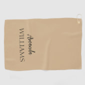 黒のトレンディーエレガント名（姓） |タン・ブラウン ゴルフタオル (横)