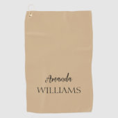 黒のトレンディーエレガント名（姓） |タン・ブラウン ゴルフタオル (正面)