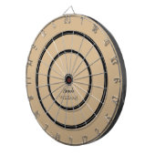 黒のトレンディーエレガント名（姓） |タン・ブラウン ダーツボード (正面右)