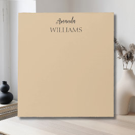 黒のトレンディーエレガント名（姓） |タン・ブラウン ノートパッド