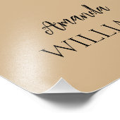 黒のトレンディーエレガント名（姓） |タン・ブラウン フォトプリント            (角)