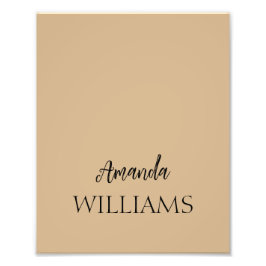 黒のトレンディーエレガント名（姓） |タン・ブラウン フォトプリント           