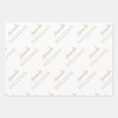 黒のトレンディーエレガント名（姓） |タン・ブラウン ラッピングペーパーシート (正面2)