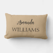 黒のトレンディーエレガント名（姓） |タン・ブラウン ランバークッション (正面)