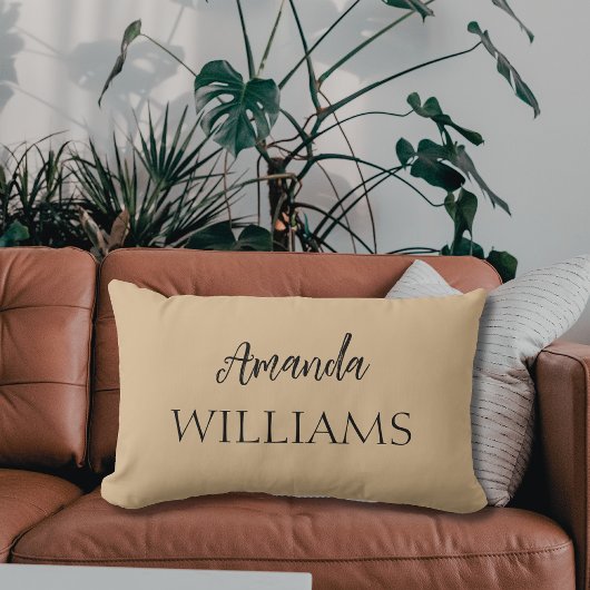 黒のトレンディーエレガント名（姓） |タン・ブラウン ランバークッション