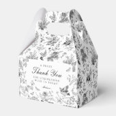 黒のトワル・ド・ジュイ・フラワーデザート　お菓子　ギフトボックス フェイバーボックス (裏面サイド)