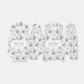 黒のトワル・ド・ジュイ・フラワーデザート　お菓子　ギフトボックス フェイバーボックス (折り畳みなし)