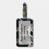 黒のトンボの空軍 ラゲッジタグ (裏面縦)