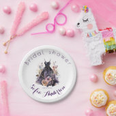 黒のドレス 紫のプリンセスシャワー ペーパープレート (パーティー)