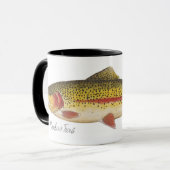 黒のニジマスのマグの白 マグカップ (正面左)