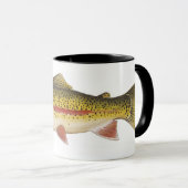 黒のニジマスのマグの白 マグカップ (正面右)