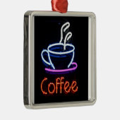 黒のネオンコーヒー印 メタルオーナメント (右)