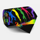 黒のネオンダンスパーティー音楽人々 ネクタイ (ロール)