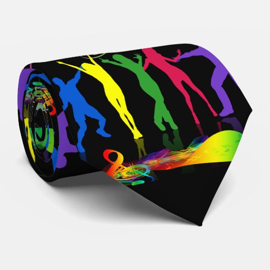 黒のネオンダンスパーティー音楽人々 ネクタイ (ロール)