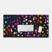 黒のネオン点に雨が降る デスクマット (キーボード&マウス)