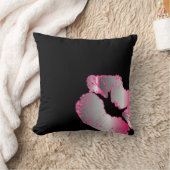 黒のネオン銀およびショッキングピンクの口紅のキス クッション (ブランケット)