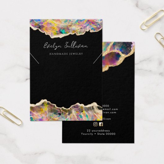 黒のネックレス ディスプレイ カードのオパール デザイン (オフィス)