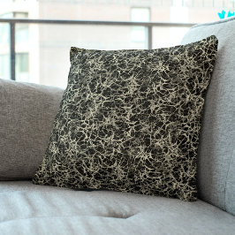 黒のネットワークニューロン – シームレスなパターン。 クッション