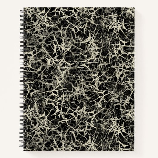 黒のネットワークニューロン – シームレスなパターン。 ノートブック (正面)