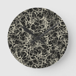 黒のネットワークニューロン – シームレスなパターン。 ラウンド壁時計