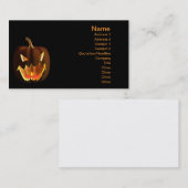 黒のハロウィンのカボチャ 名刺 (正面/裏面)