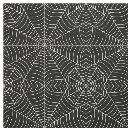 黒のハロウィンの蜘蛛の巣 ファブリック (見本)