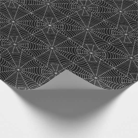 黒のハロウィンの蜘蛛の巣 ラッピングペーパー (角)