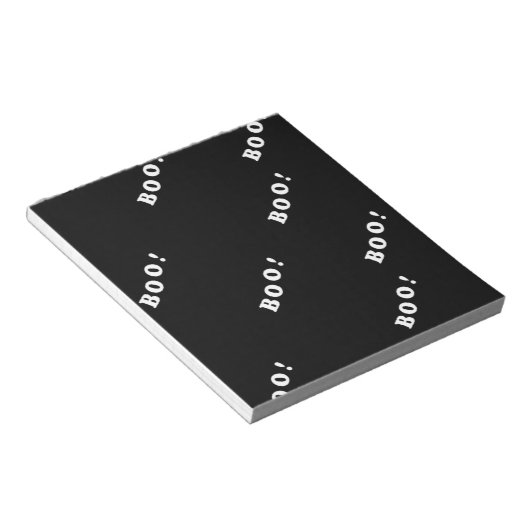 黒のハロウィーンのブー語 ノートパッド (アングル)