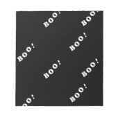 黒のハロウィーンのブー語 ノートパッド (正面)