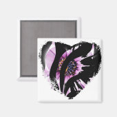 黒のハートストライプ マグネット (正面/裏面)