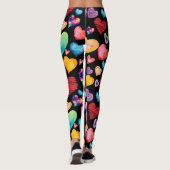 黒のハートパターン レギンス (裏面)