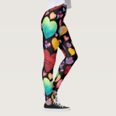 黒のハートパターン レギンス (右)