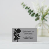 黒のバラのシルエット 名刺 (スタンド正面)