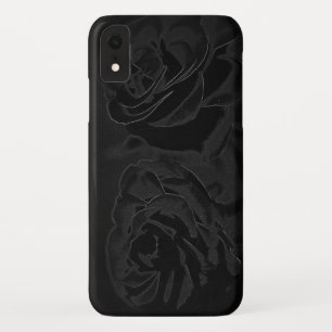 黒のバラのペア iPhone XRケース