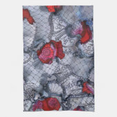 黒のバラの台所タオル キッチンタオル (縦)