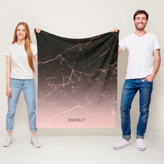 黒のバラの大理石 フリースブランケット (インサイチュ)