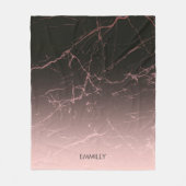 黒のバラの大理石 フリースブランケット (正面)