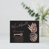 黒のバラの金ゴールドの鍵のパイナップル移動発表 案内ポストカード (スタンド正面)