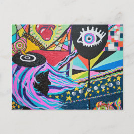 黒のバルーン ポストカード