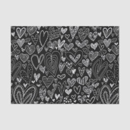 黒のバレンタインデーのハート 薄葉紙