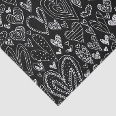 黒のバレンタインデーのハート 薄葉紙 (詳細)