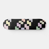 黒のパステル幾何学ブロック スケートボード (横)